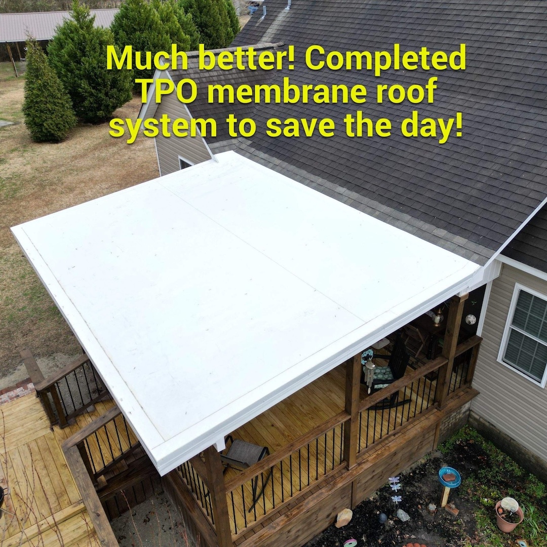 Low-Slope Porch Roof Replacement with TPO System